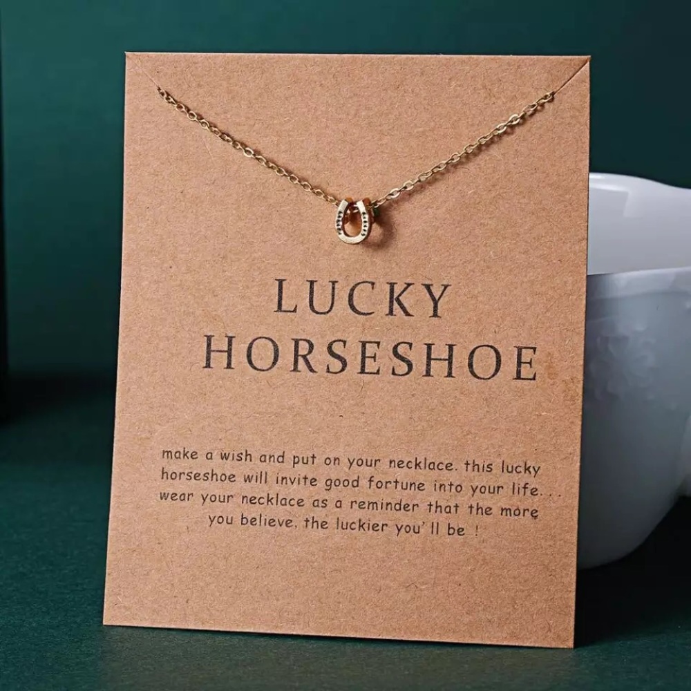 🎉 New Lucky Horseshoe Gold Plated Necklace - Picture 1 of 7